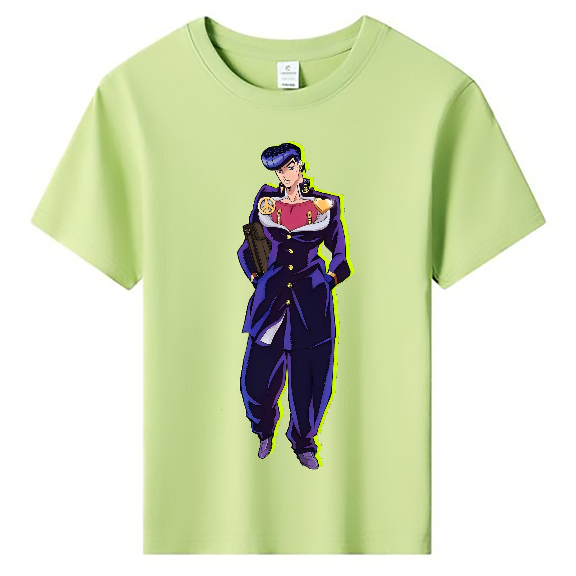 （画像用） ジョジョの奇妙な冒険 ひがしかた じょうすけ JoJo's Bizarre Adventure Higashikata Josuke 綿100％キッズTシャツ（フロントプリント）